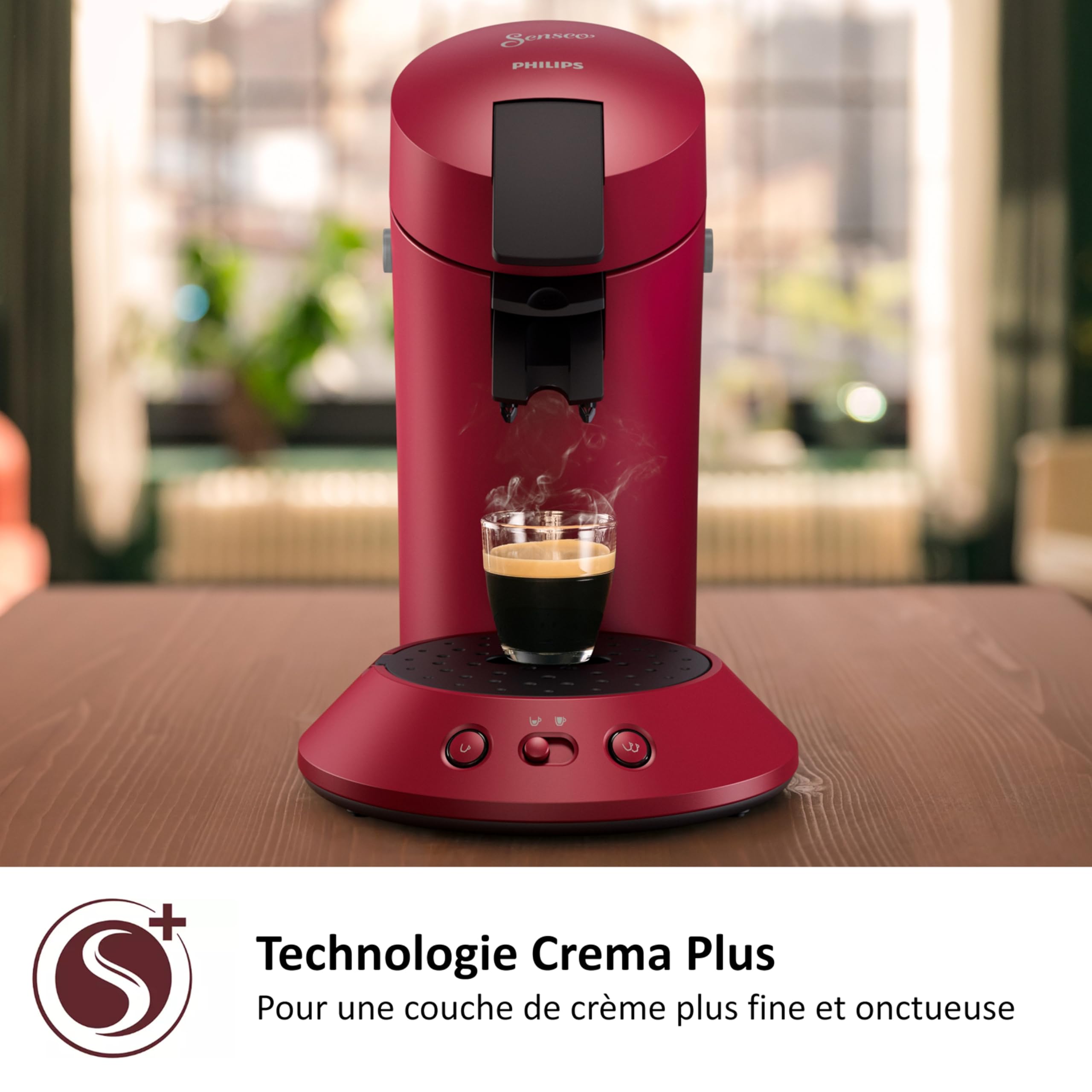 SENSEO Original Plus – Machine à café à dosettes Rouge (CSA210/91)