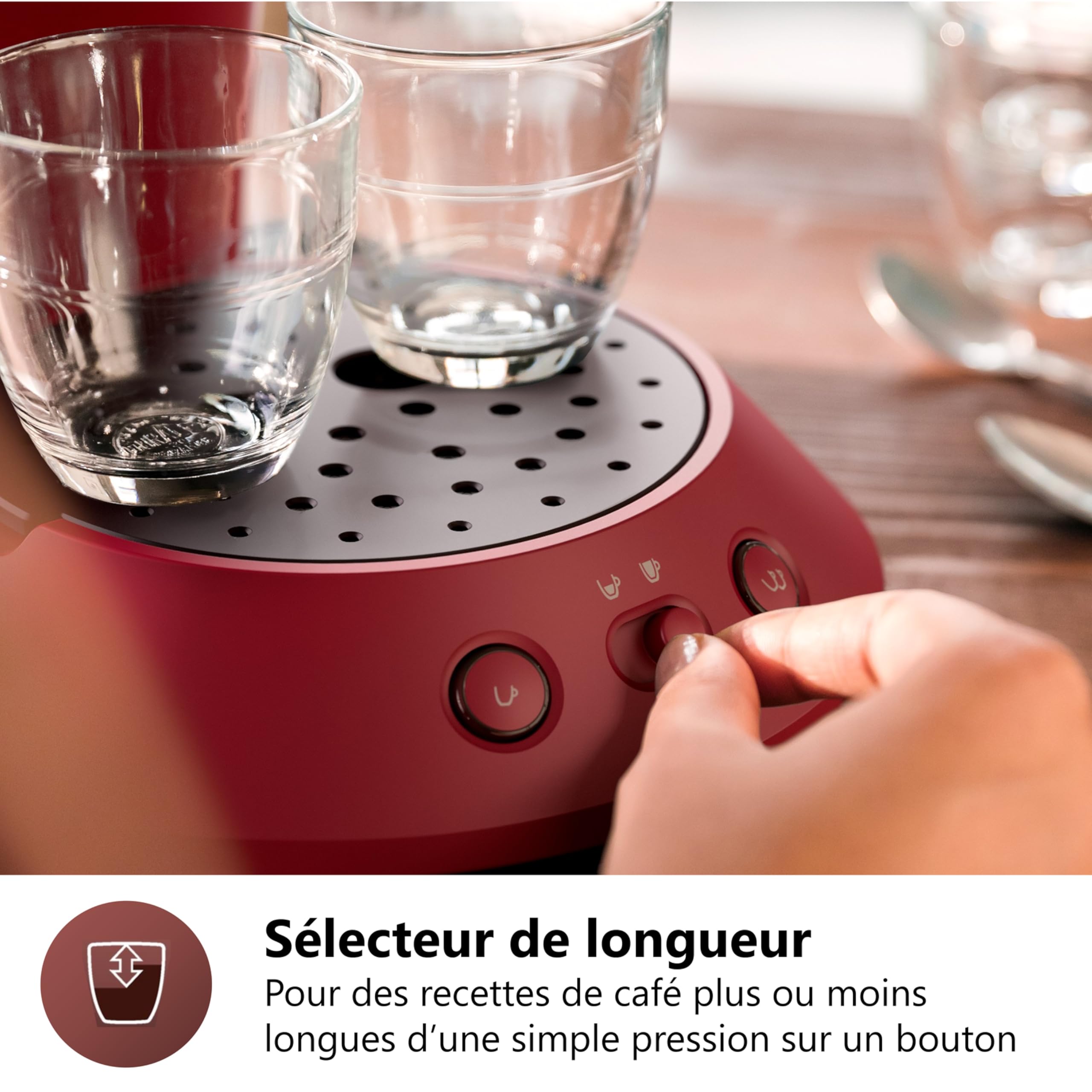 SENSEO Original Plus – Machine à café à dosettes Rouge (CSA210/91)